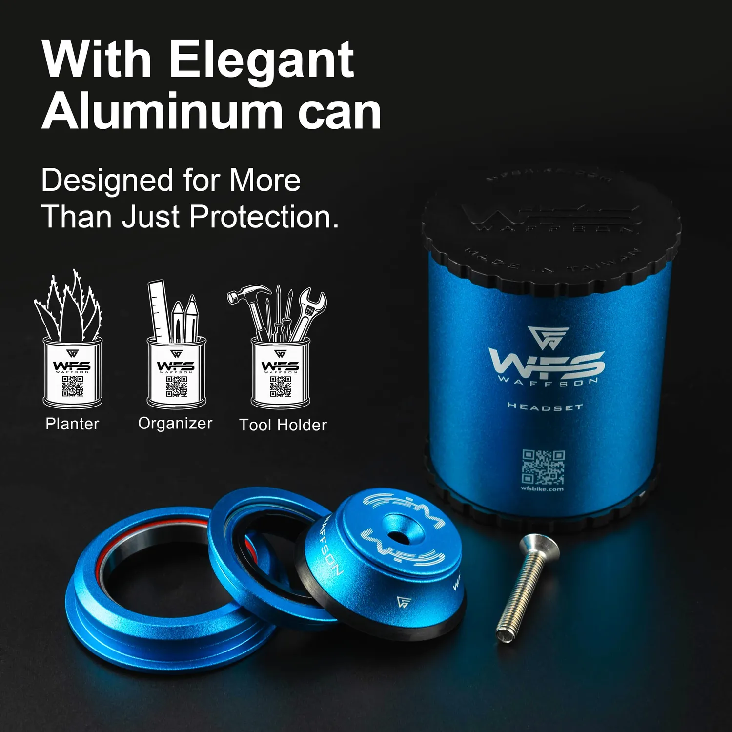 WFS HY875 serie sterzo conica semi-integrata blu alluminio