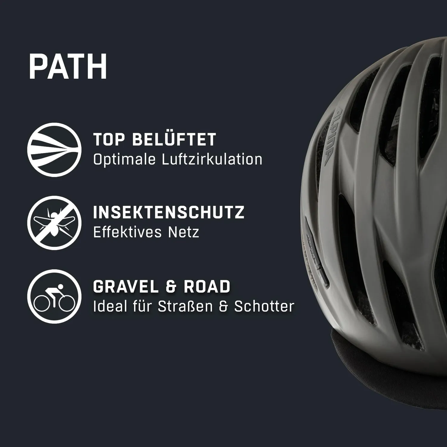 Alpina Path casco bici coffee-grey matt 55-59 cm leggero