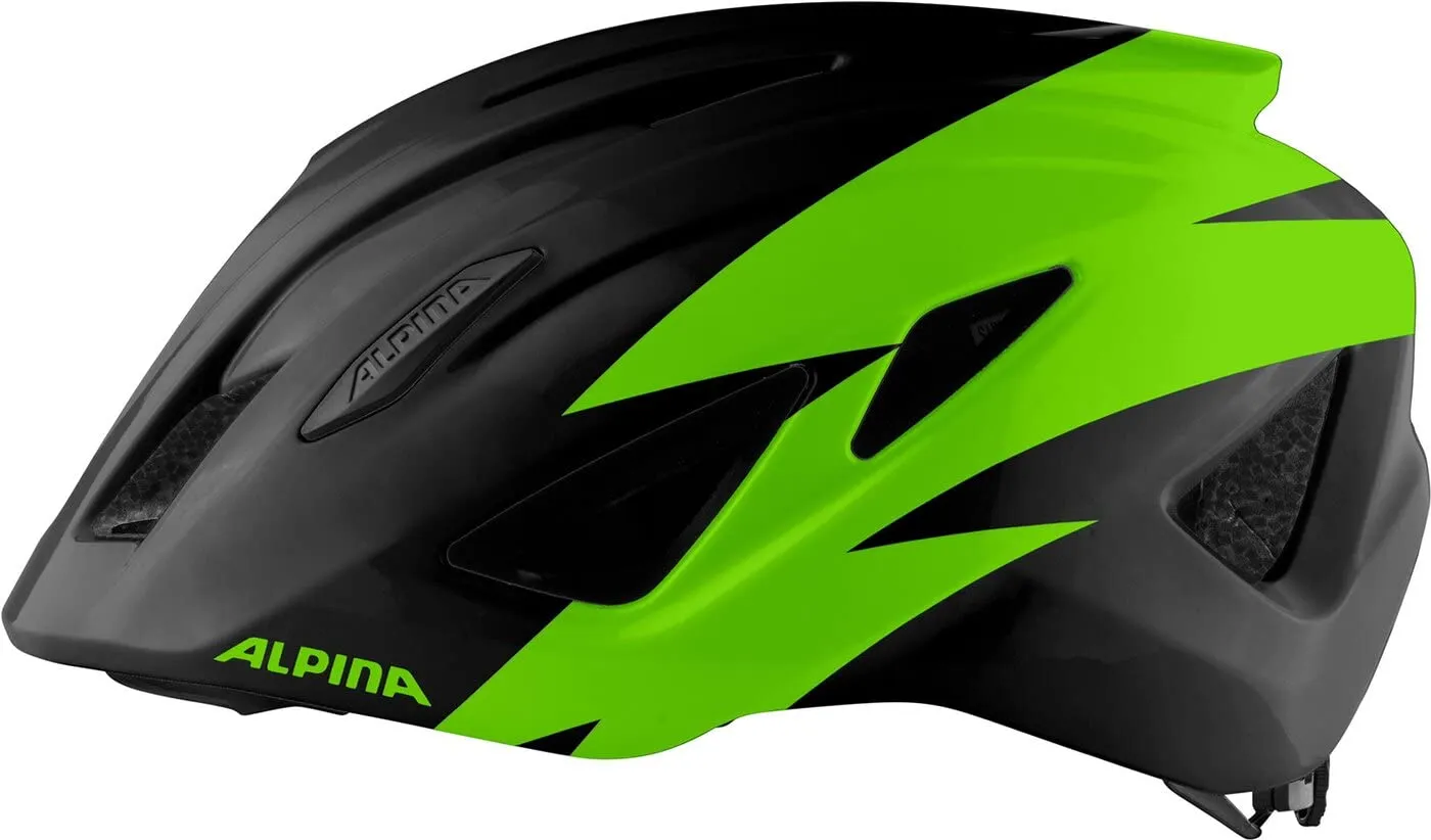 Alpina Pico casco bambino Black-green gloss visiera