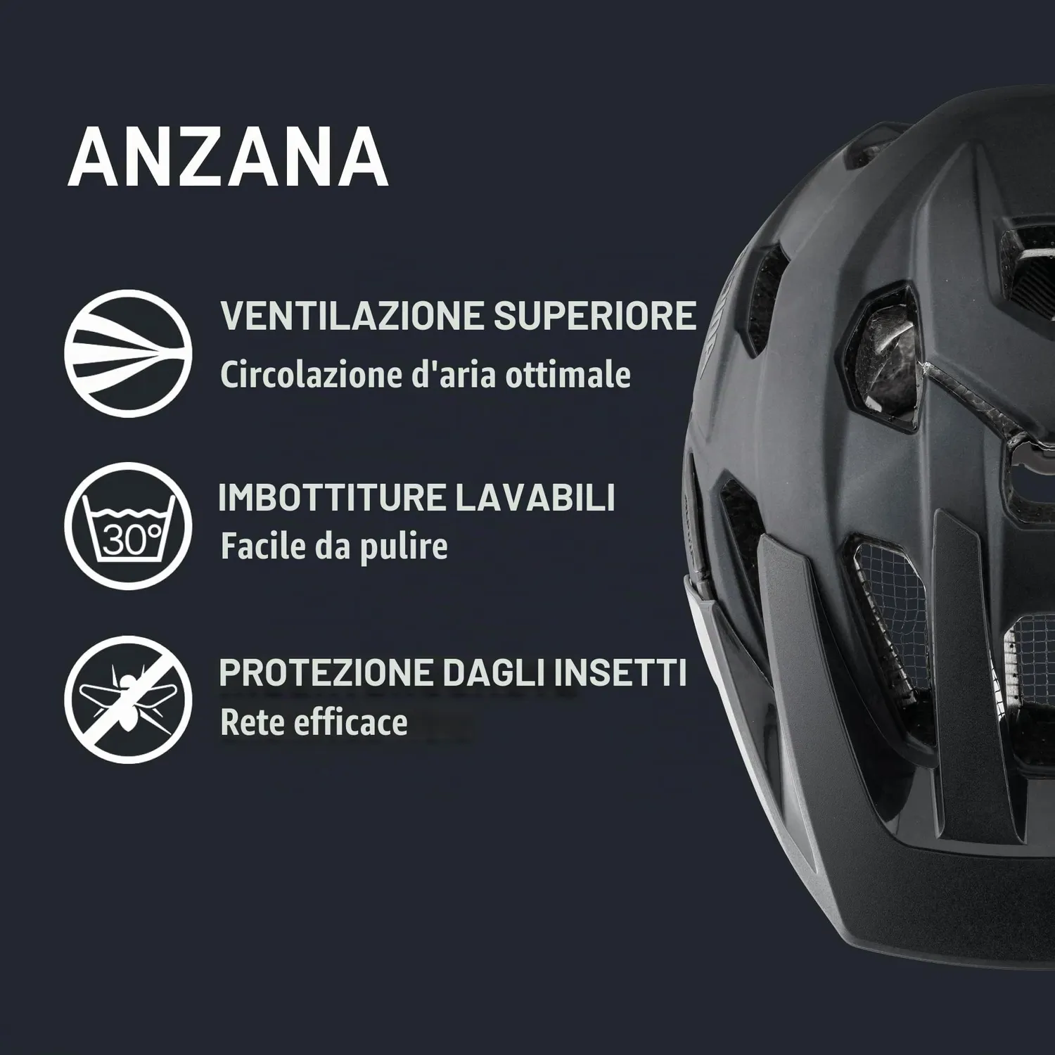 Alpina Anzana casco bici adulto 57-61 Black opaco