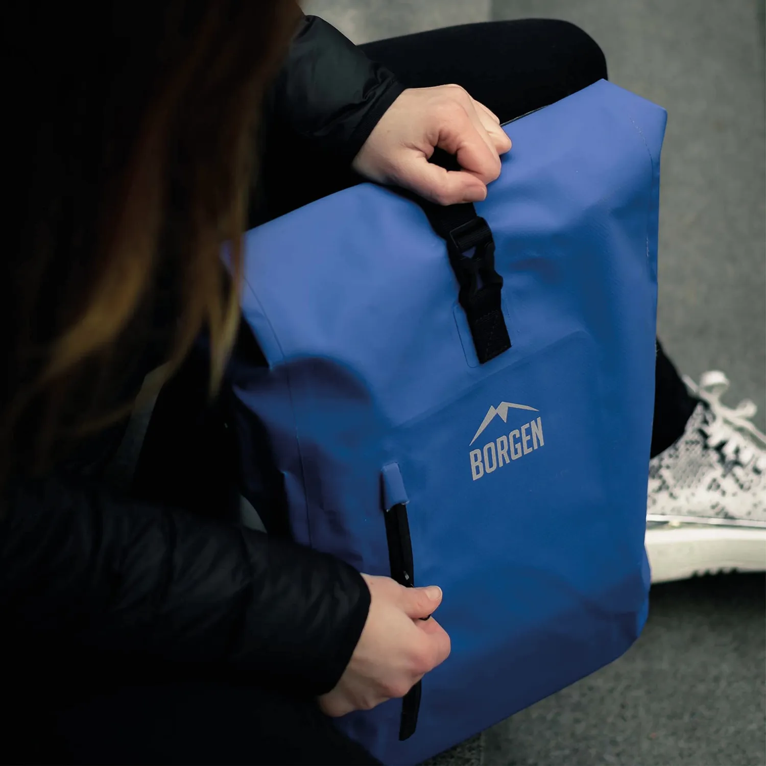 Borgen 3 in 1 borsa portapacchi bici blu 25L impermeabile