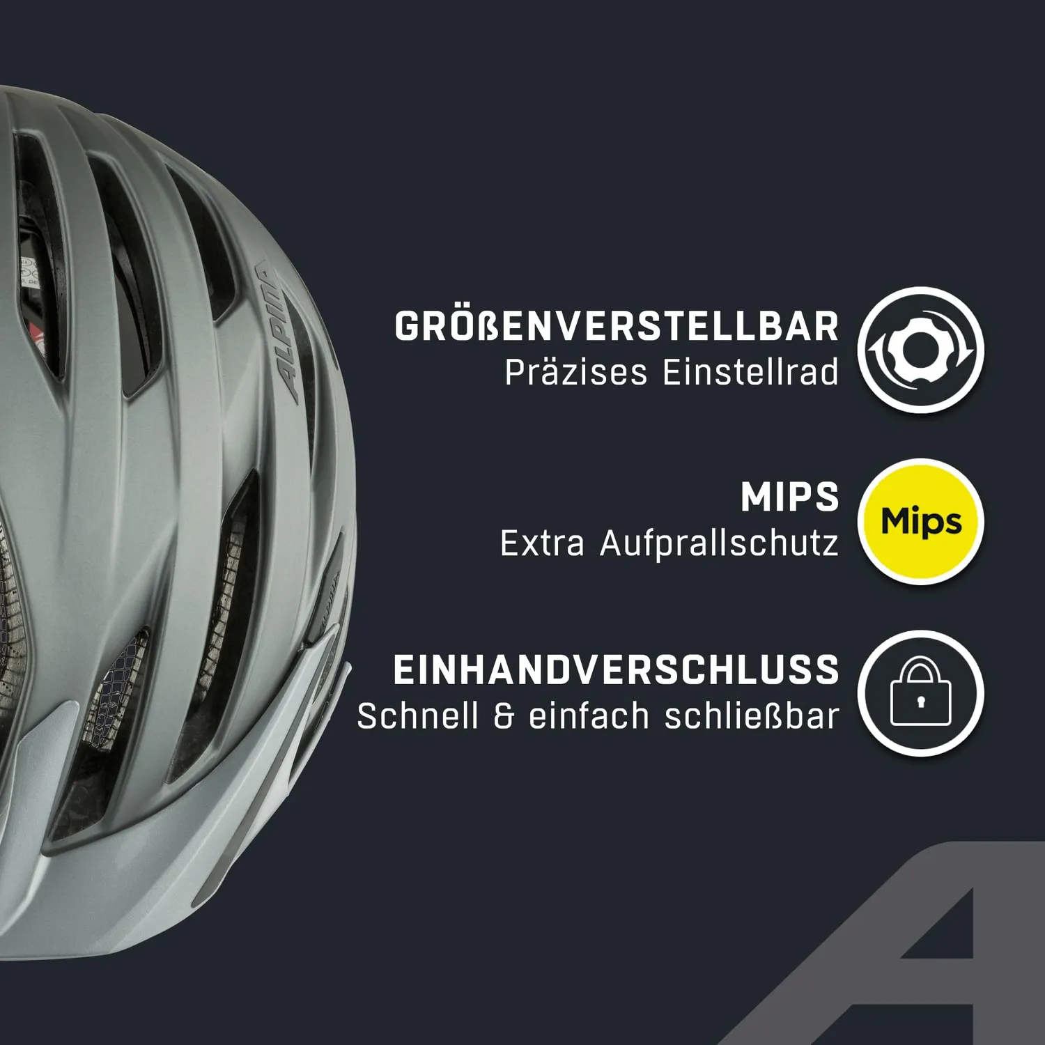 Alpina Gent MIPS casco bici dark silver matt