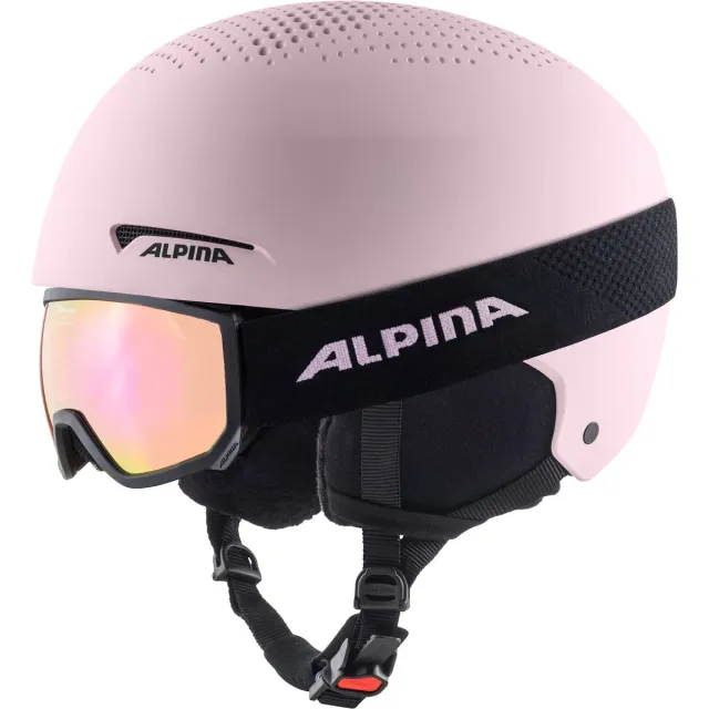 Alpina Zupo Set Casco Sci Bimbi 48-52 Rose + Maschera
