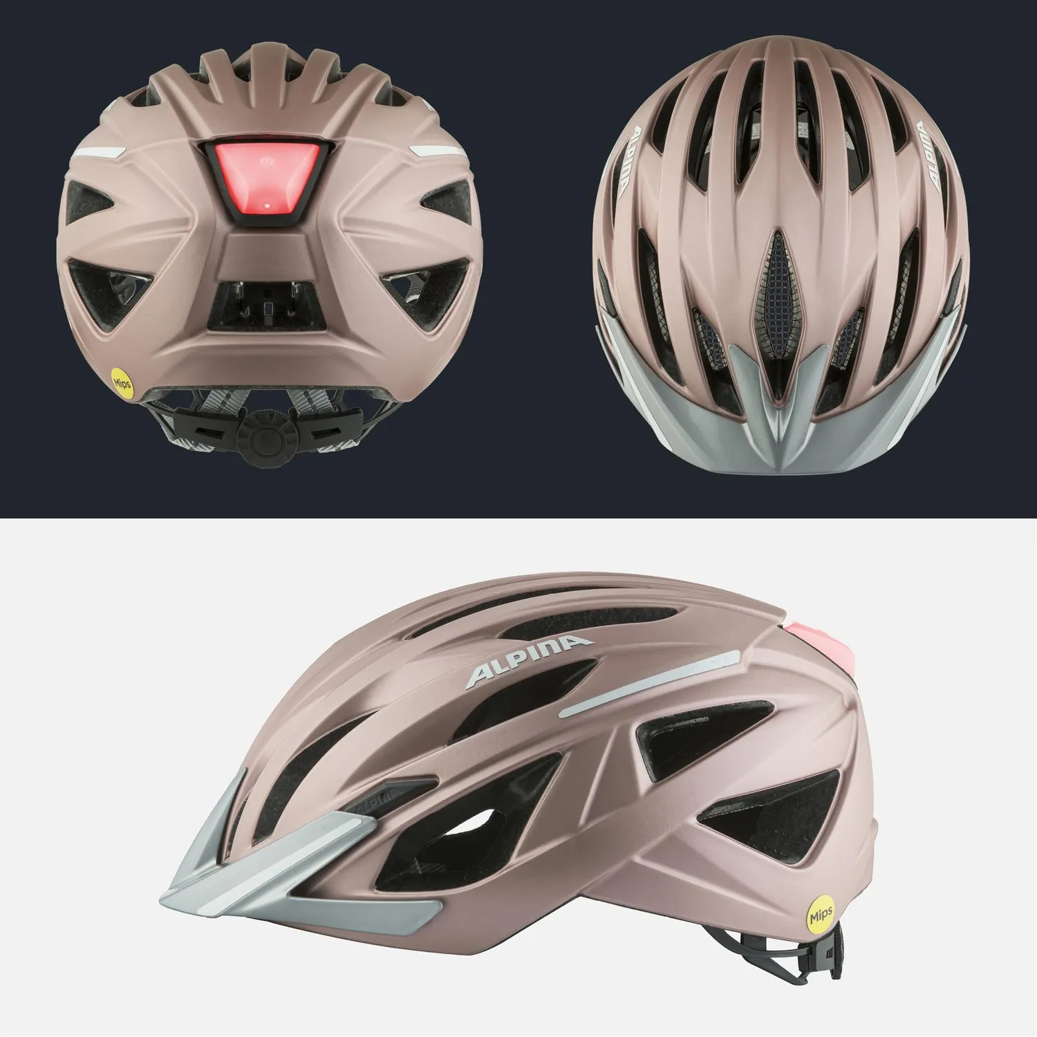 Alpina Gent MIPS casco bici rosa opaco touring