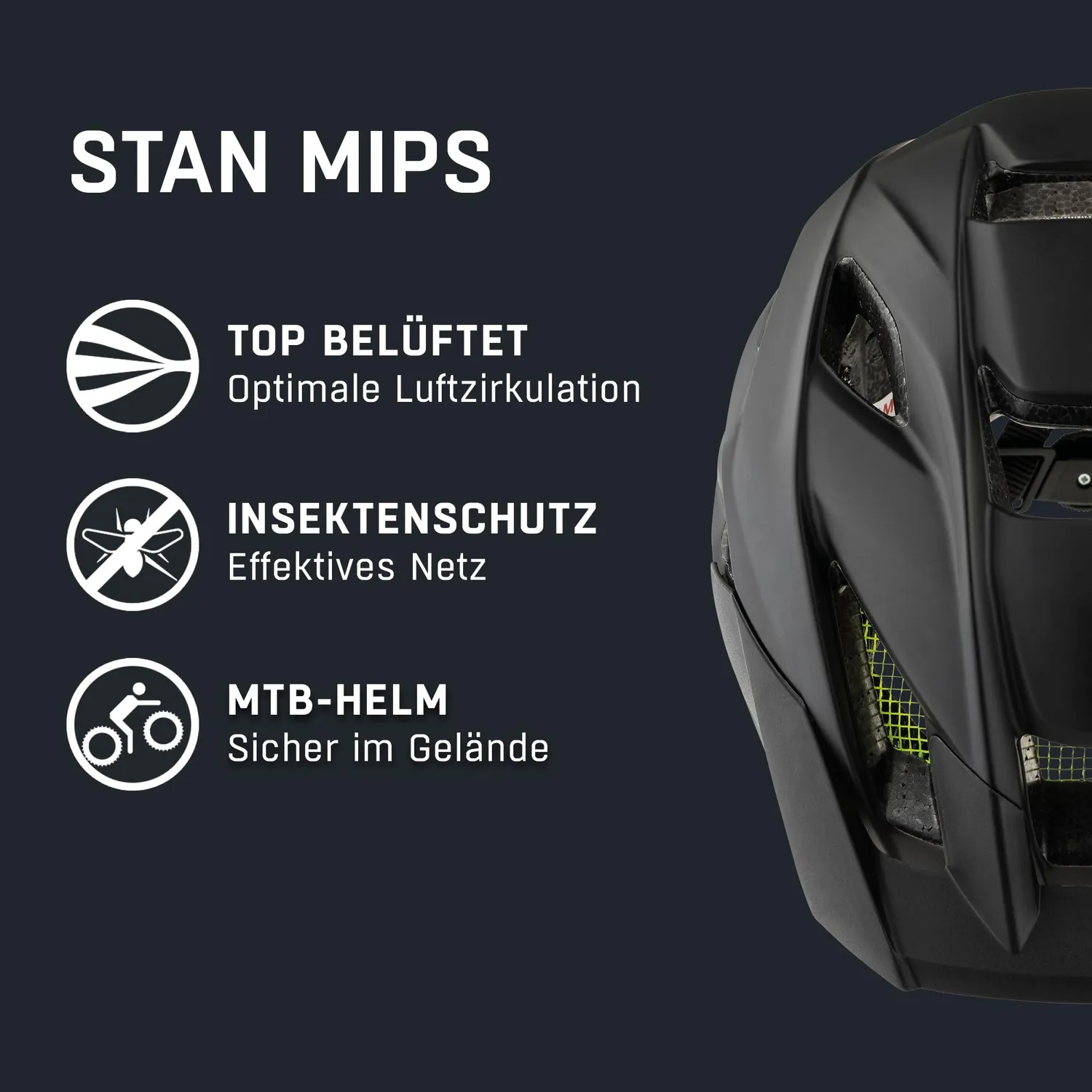 Alpina Stan MIPS casco bici nero-giallo 56-59 cm
