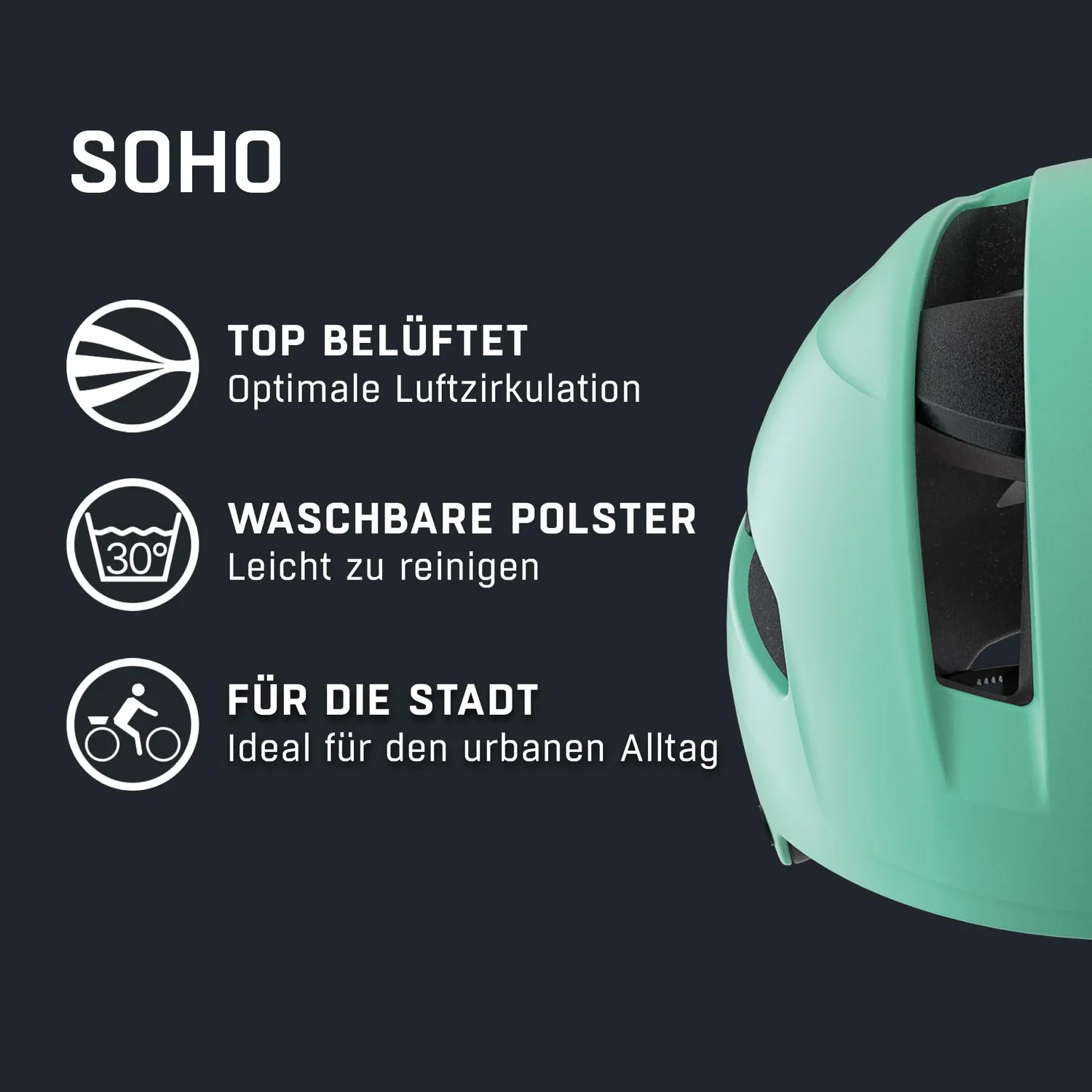 Alpina Soho casco bici urban turchese 51-56