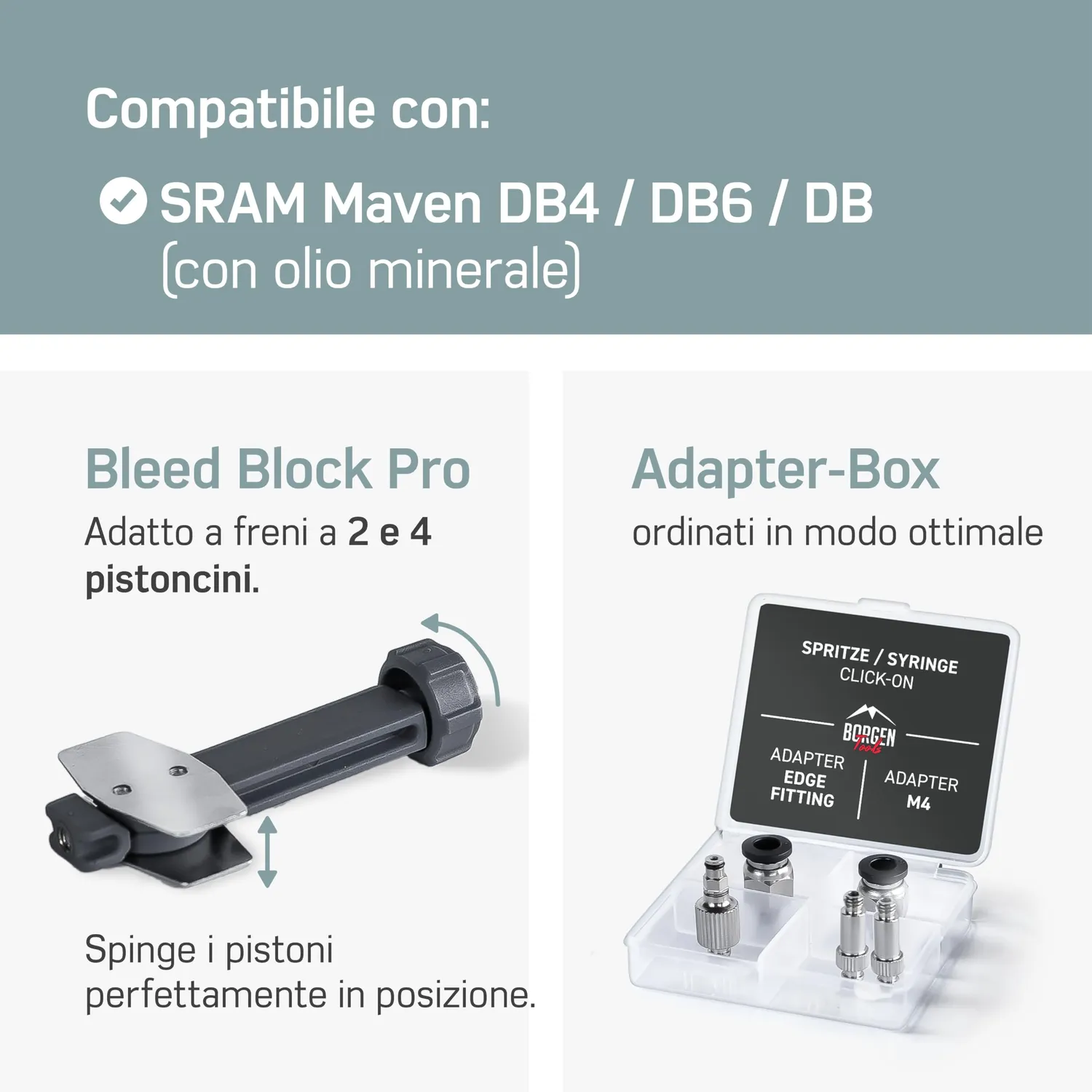 Borgen Kit spurgo PRO freni SRAM Maven DB olio minerale 100 ml