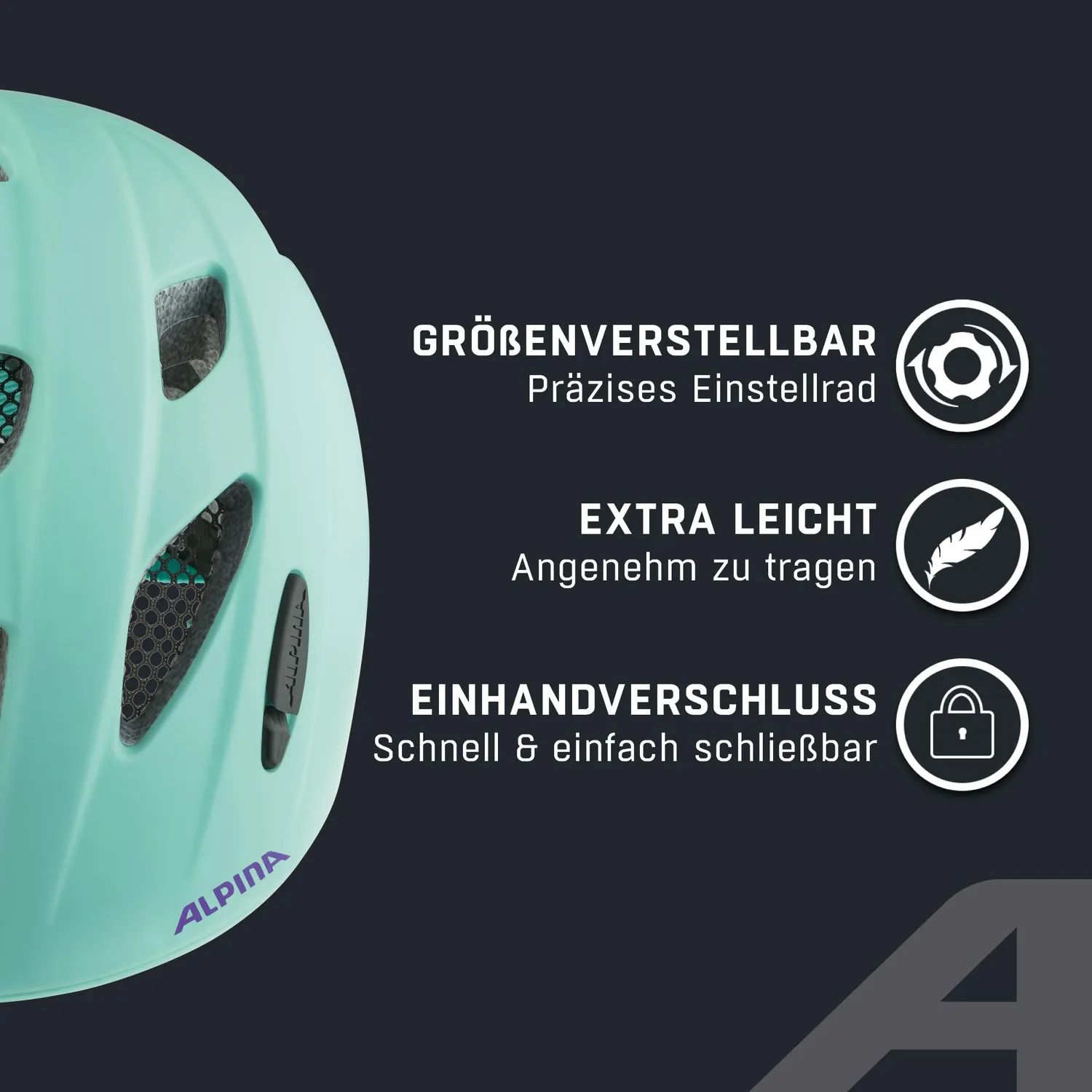 Alpina Ximo L.E. casco bici bambino turchese 49-54