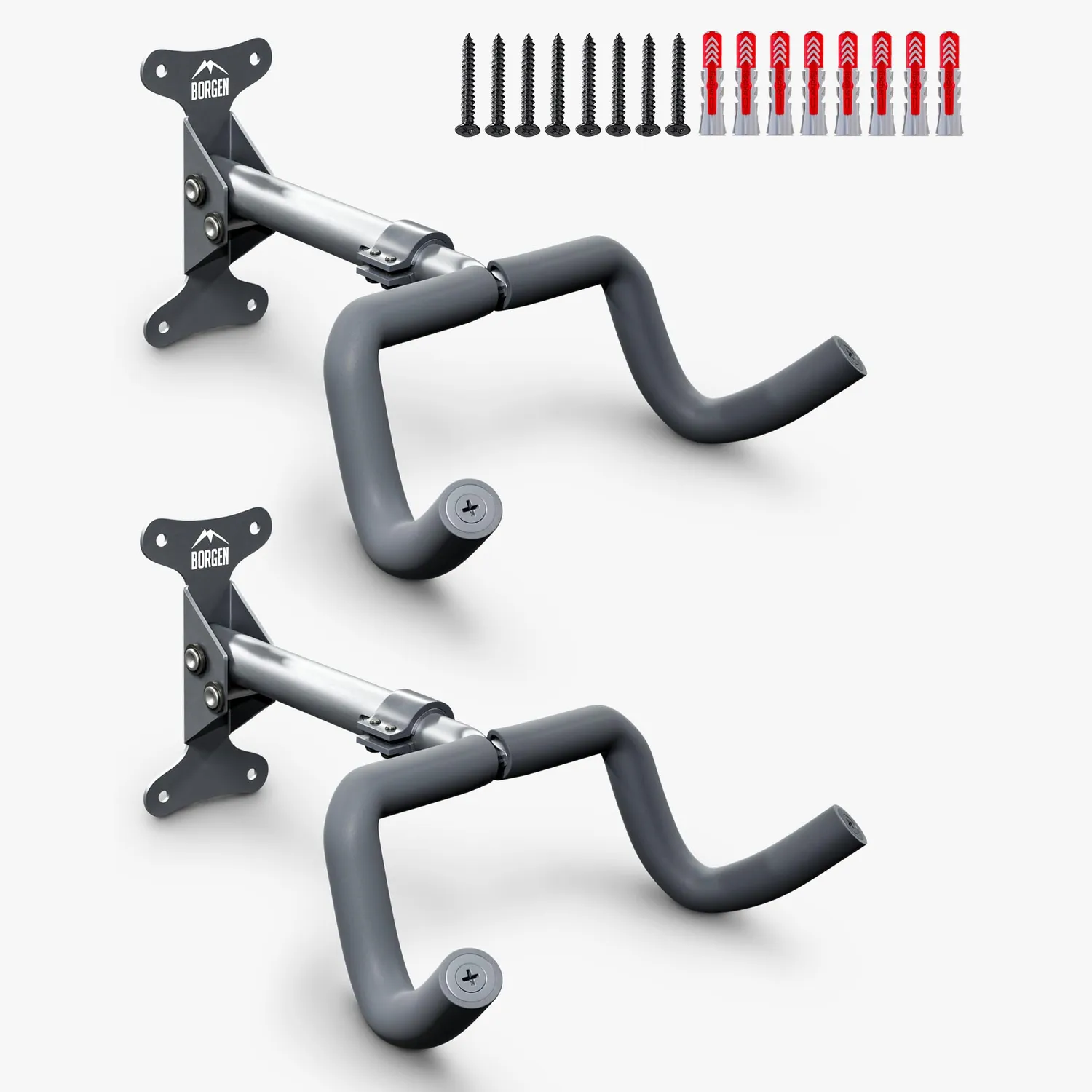 Borgen supporto bici da parete pieghevole nero 20 kg 1 pz