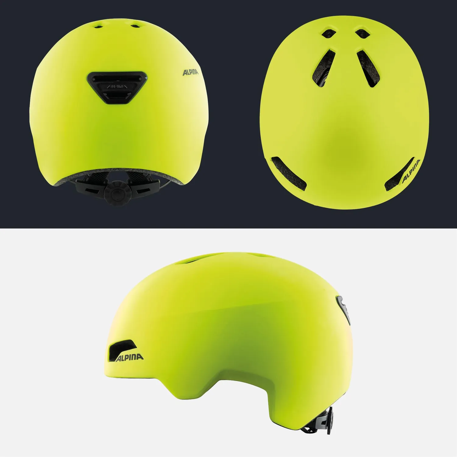 Alpina Hackney Casco Bici Bambino 47-51 cm Nero Giallo