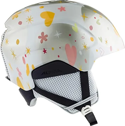 Alpina Pizi casco sci bambino bianco cuori 51-55 cm