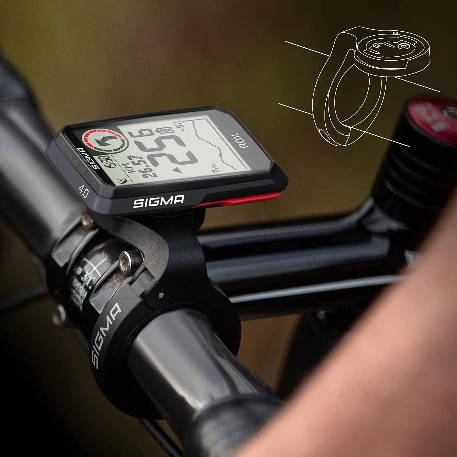 Sigma ROX 4.0 HR ciclocomputer GPS nero con cardio decisivo e-bike