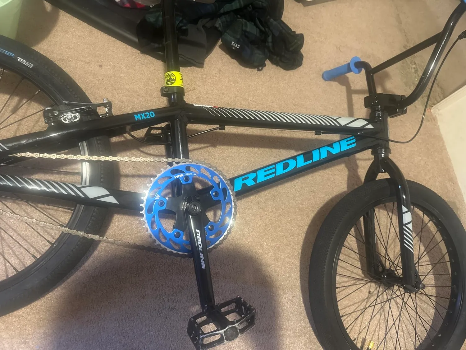 WFS Helix 44T corona bici single speed blu alluminio