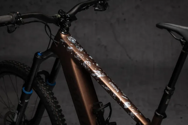 Dyedbro Old School Tattoo pellicola telaio e-bike bianco opaco