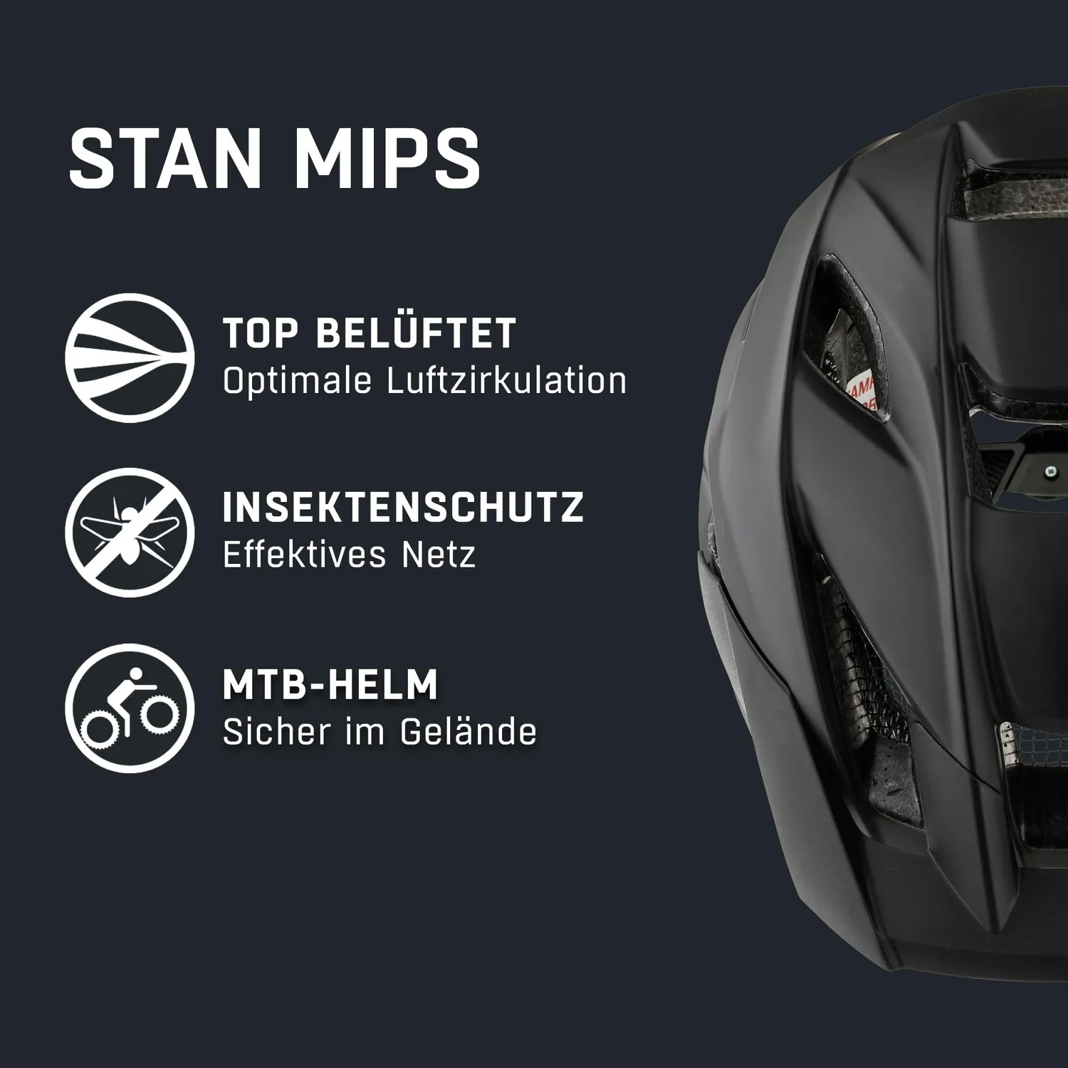 Alpina Stan MIPS casco bici nero matt MTB ventilato
