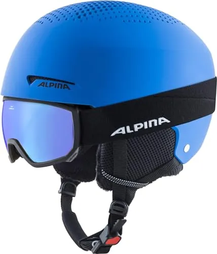 Alpina Zupo Set Scarabeo JR casco sci bimbo blu 51-55 con maschera