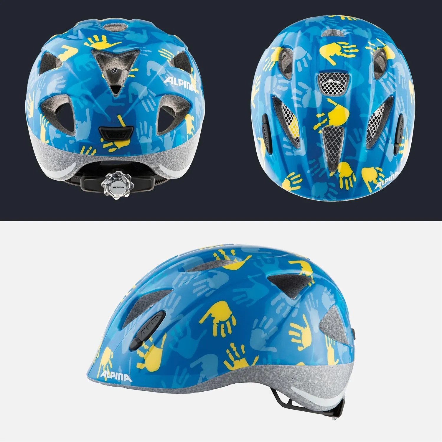Alpina Ximo casco bici bambino blu lucido