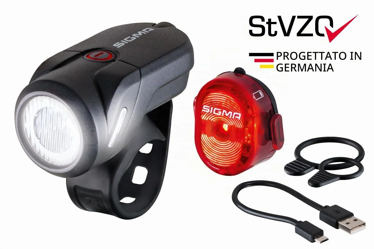 Sigma Aura 35 + Nugget II kit luci bici ricaricabile