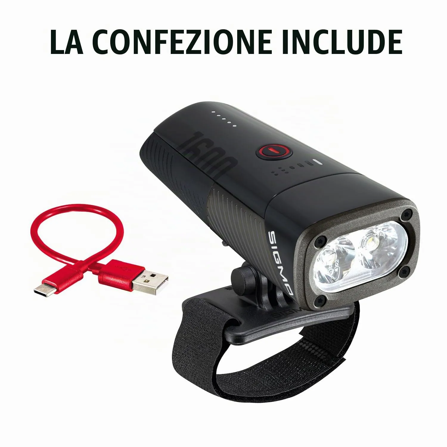 Sigma Buster 1600HL luce casco bici 1600 lumen ricaricabile
