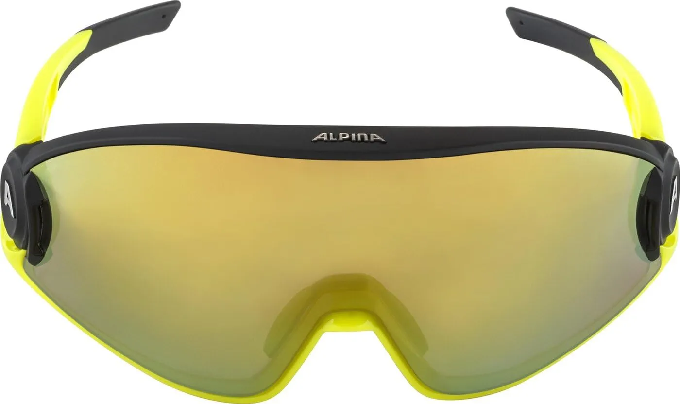 Alpina 5W1NG Q+CM occhiali black-neon yellow polarizzati