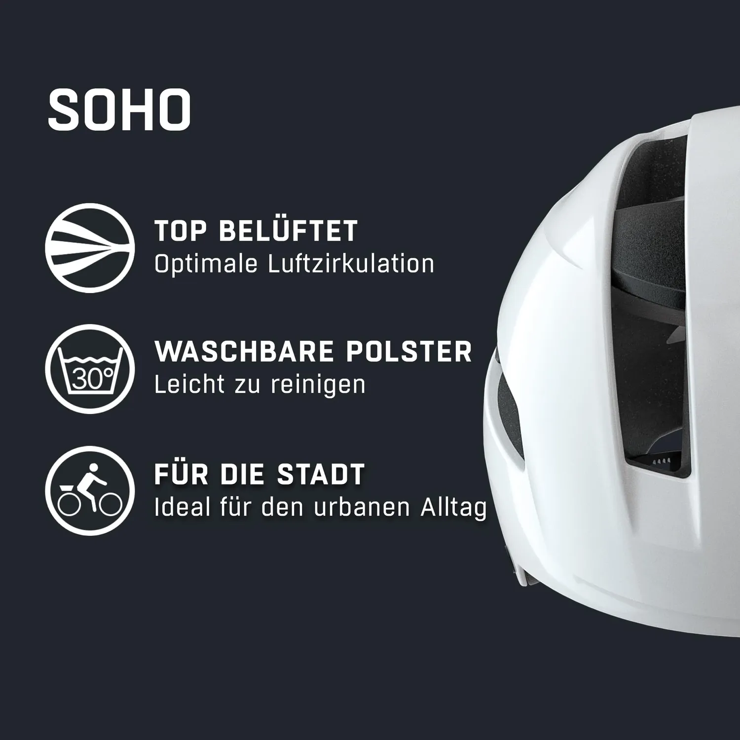 Alpina Soho casco bici white 51-56 leggero