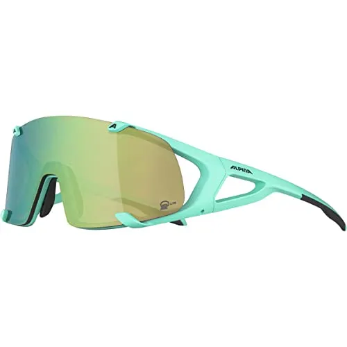 Alpina Hawkeye S Q-Lite occhiali bici turquoise matt visi stretti