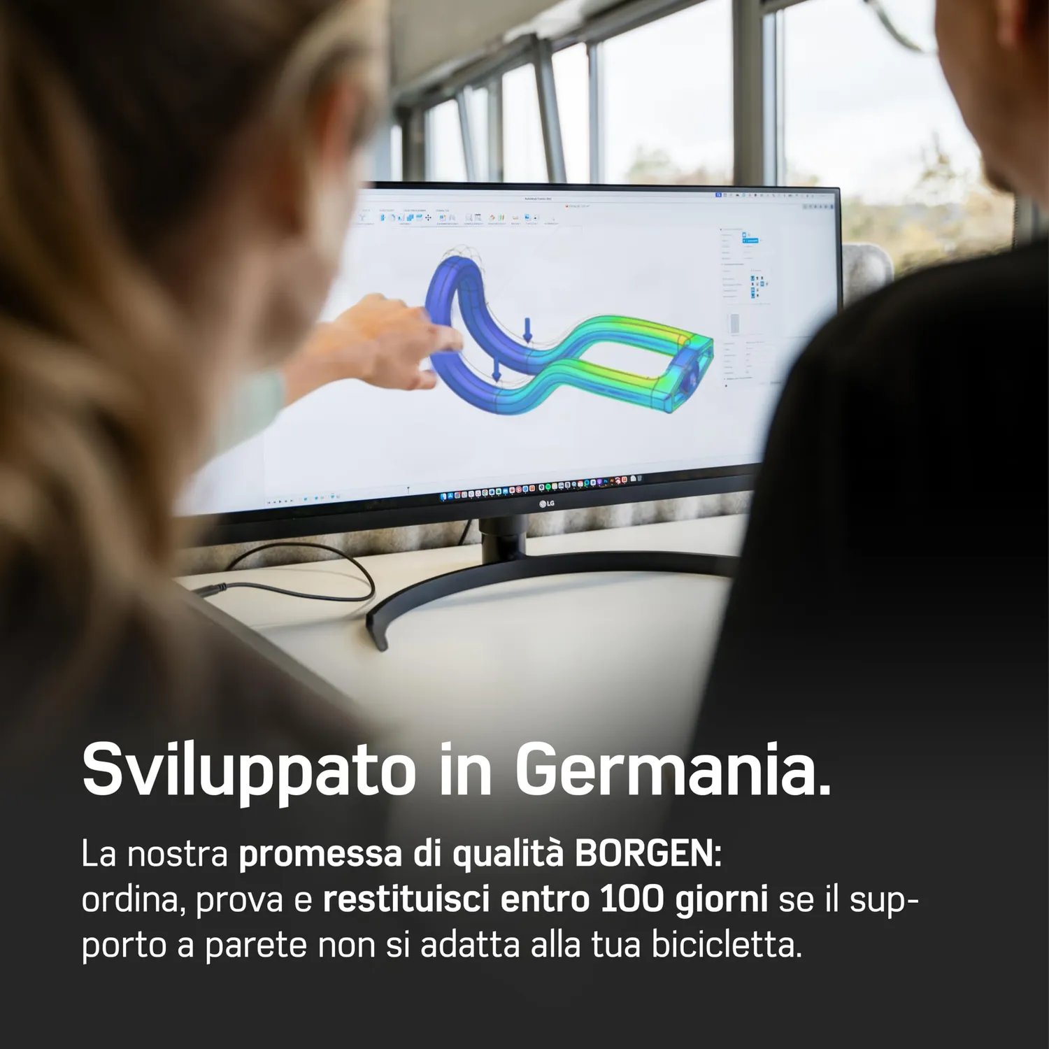 Borgen supporto bici da parete orizzontale 18 kg