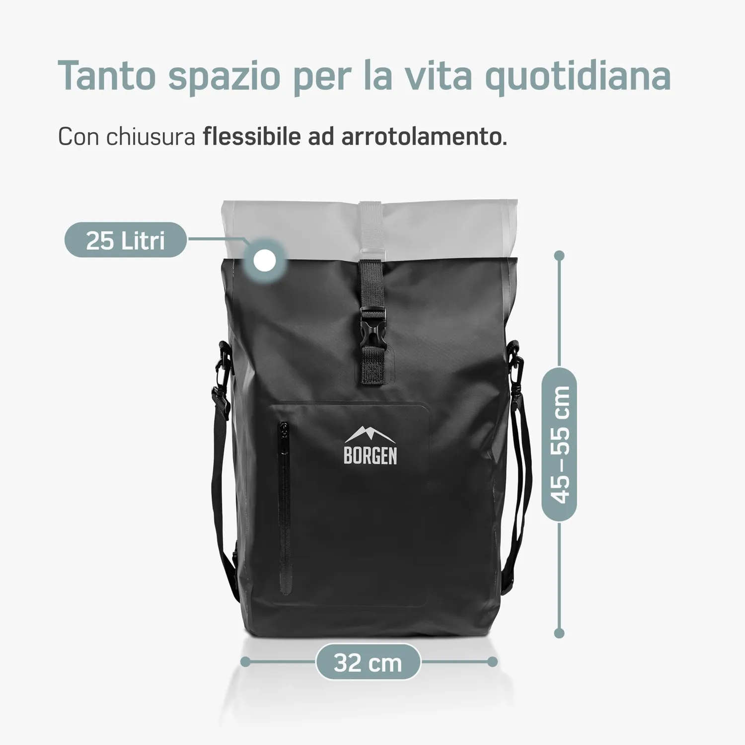 Borgen 3 in 1 Pro borsa bici portapacchi 25L nera