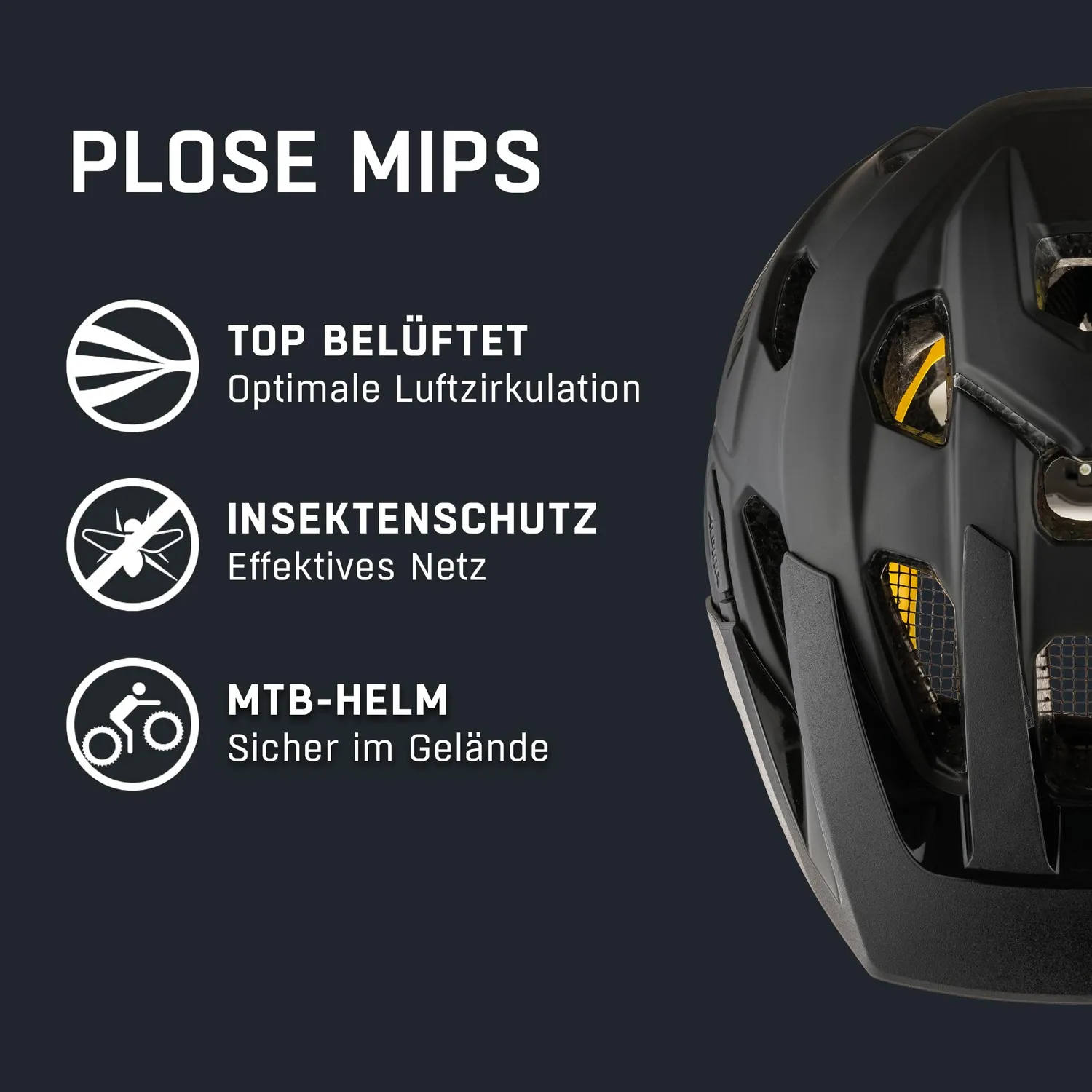Alpina Plose MIPS casco bici 52-57 cm black matt