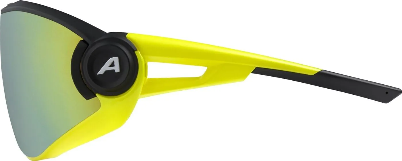 Alpina 5W1NG Q+CM occhiali black-neon yellow polarizzati