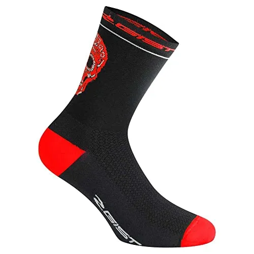 Gist Skull calzettoni bici 36-39 nero rosso 18 cm