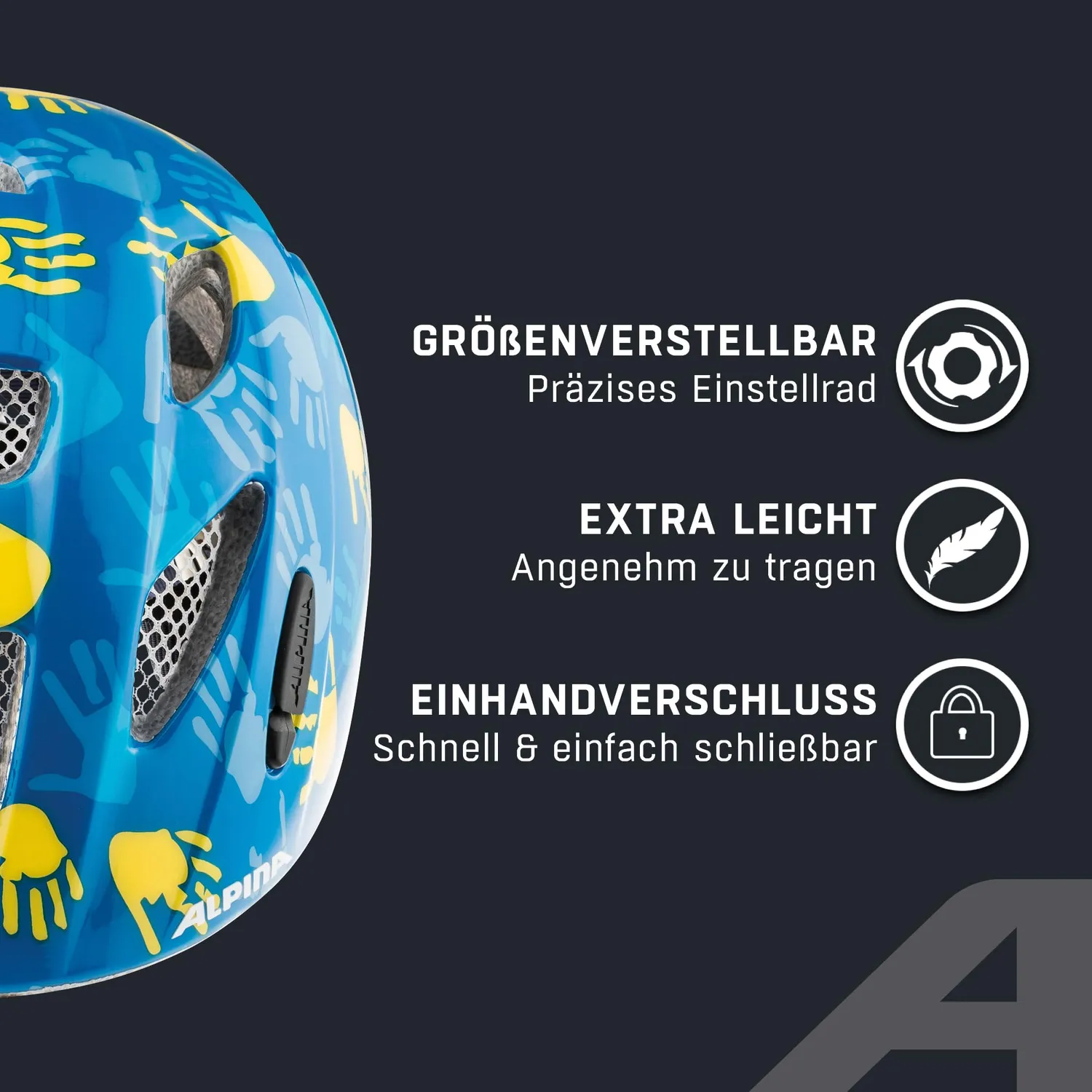 Alpina Ximo casco bici bambino blu lucido