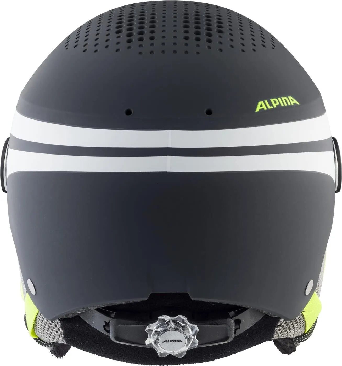 Alpina Zupo Visor casco sci 51-55 charcoal-neon con visiera