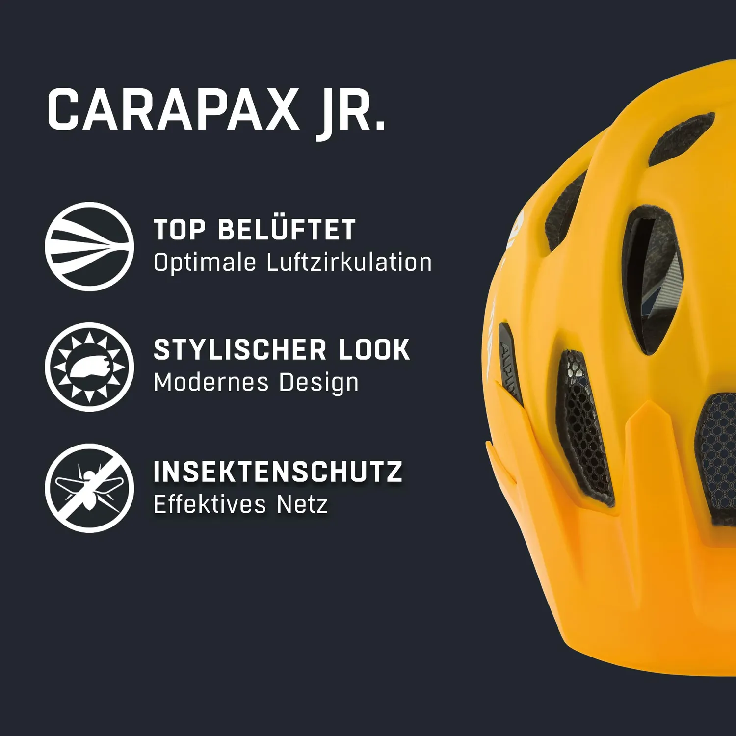 Alpina Carapax JR casco MTB junior 51-56 cm giallo