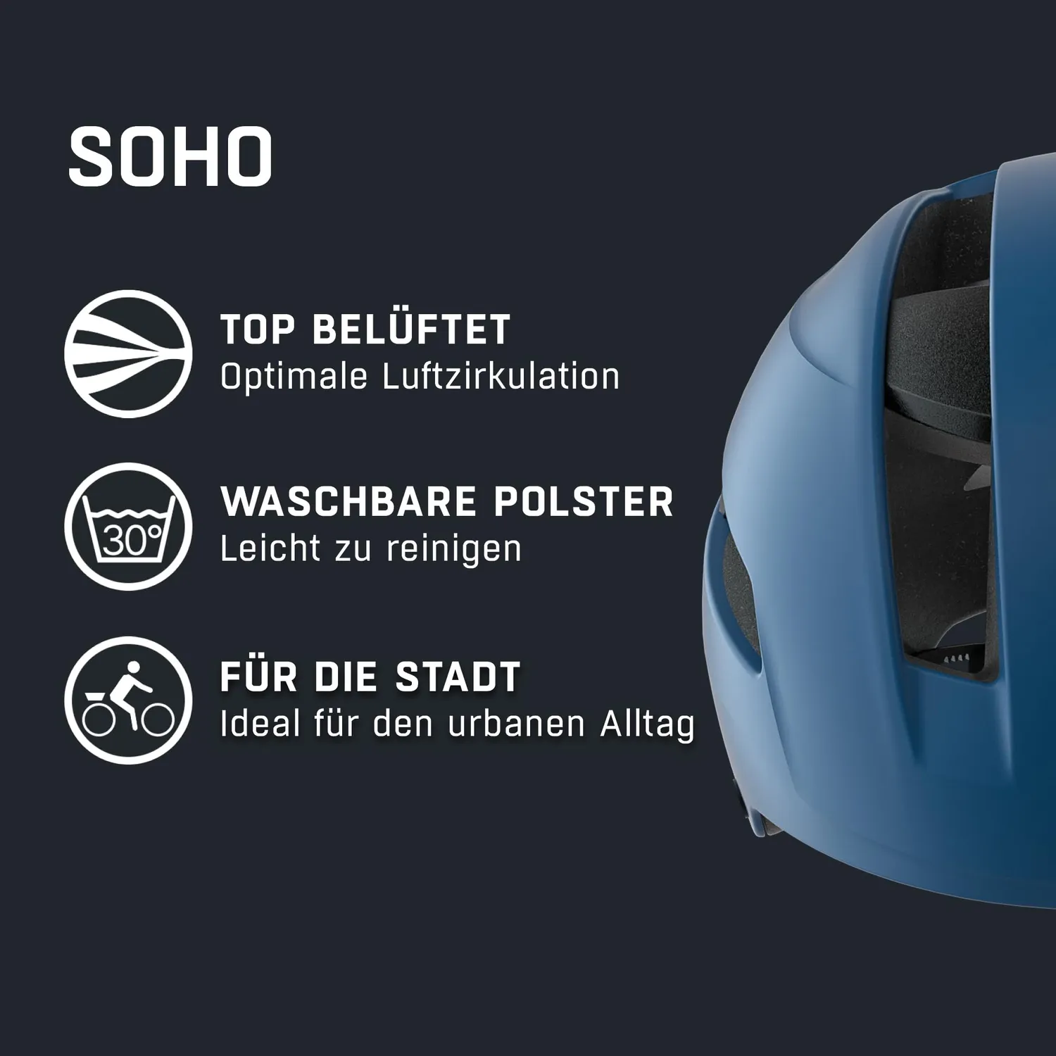 Alpina Soho Casco Bici Navy Matt Leggero