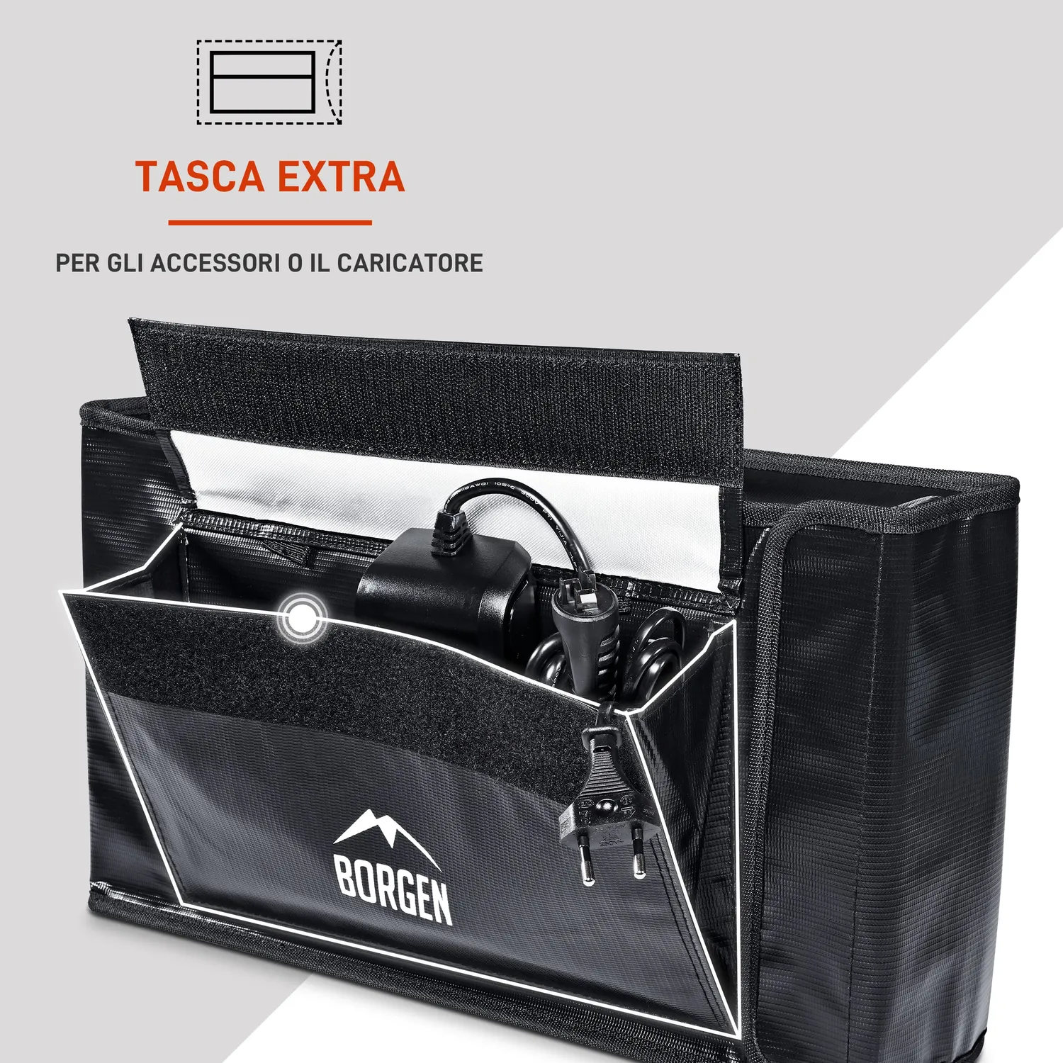 Borgen borsa batteria e-bike 41 cm ignifuga