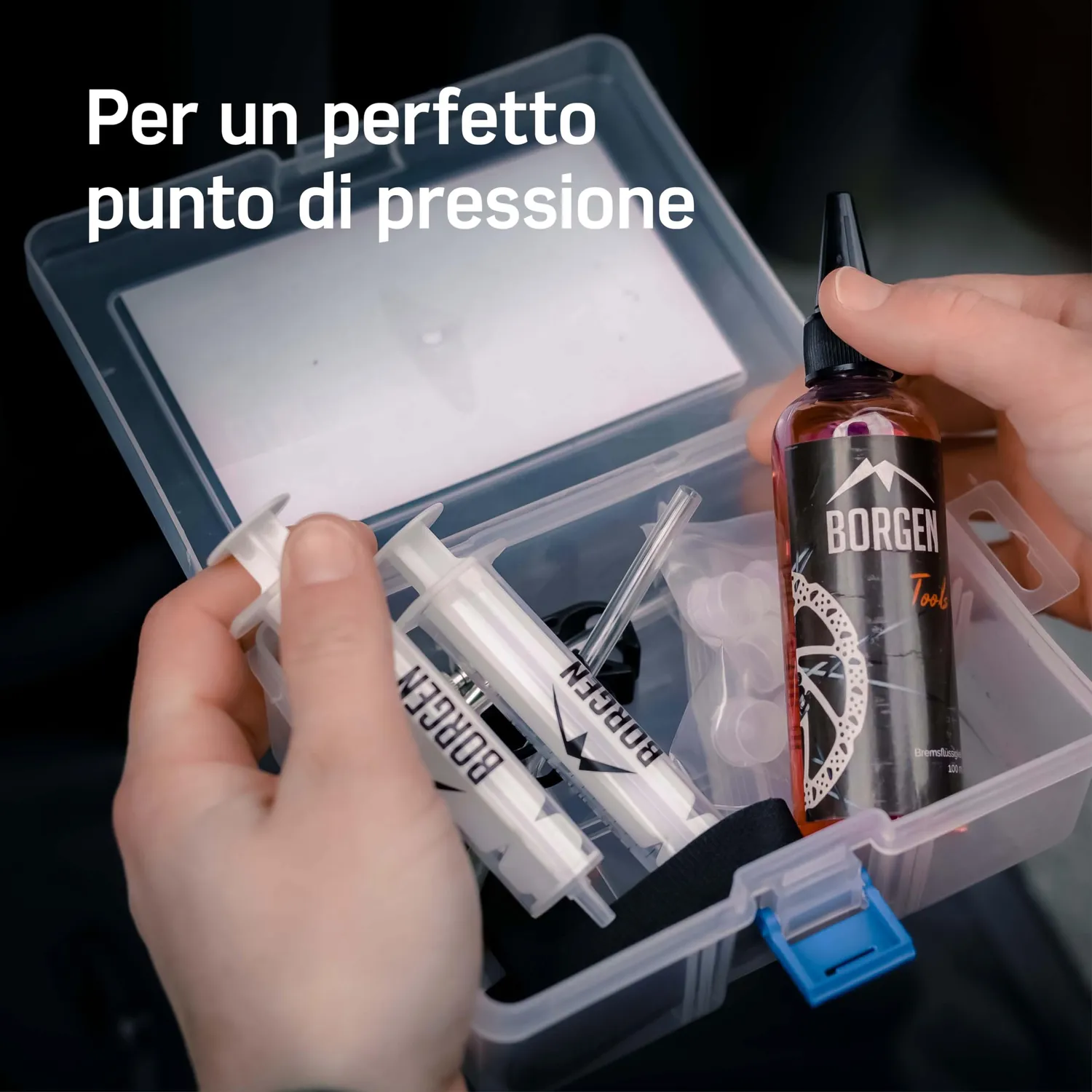 Borgen kit spurgo freni disco Tektro TRP olio minerale