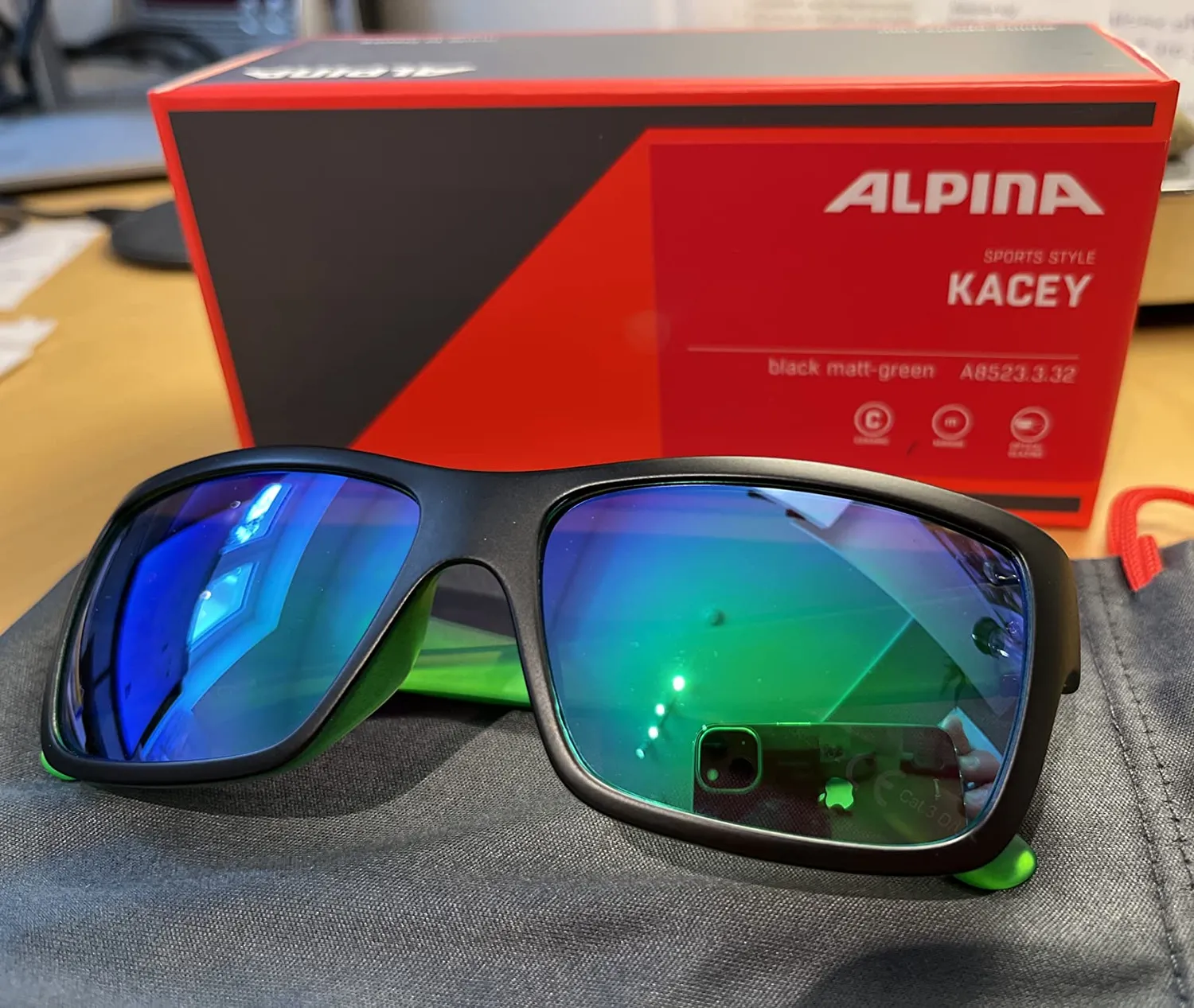 Alpina Kacey Occhiali Sole Black Matt Green Specchiati