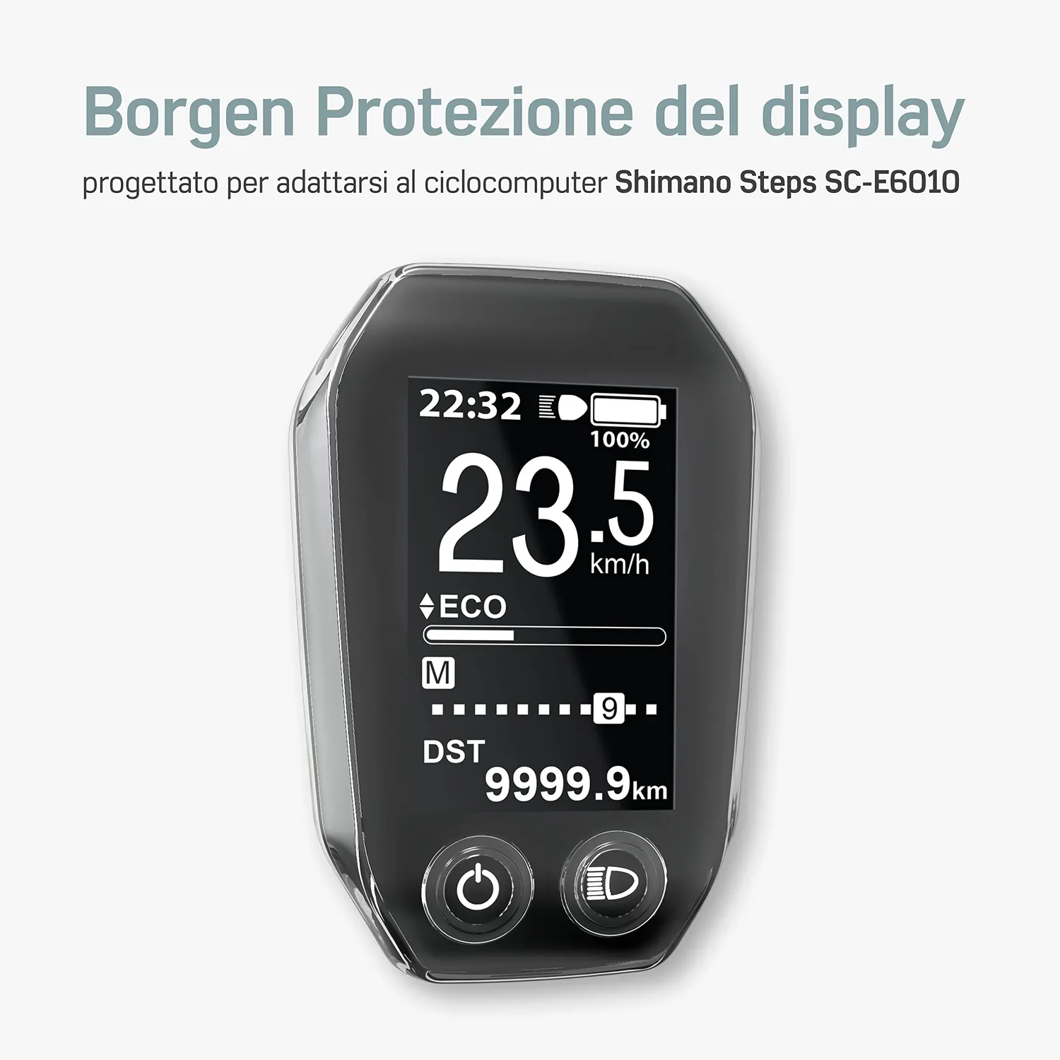 Borgen SC-E6010 cover display e-bike Shimano trasparente