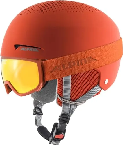 Alpina Zupo Set casco sci bambino 51-55 arancio + maschera