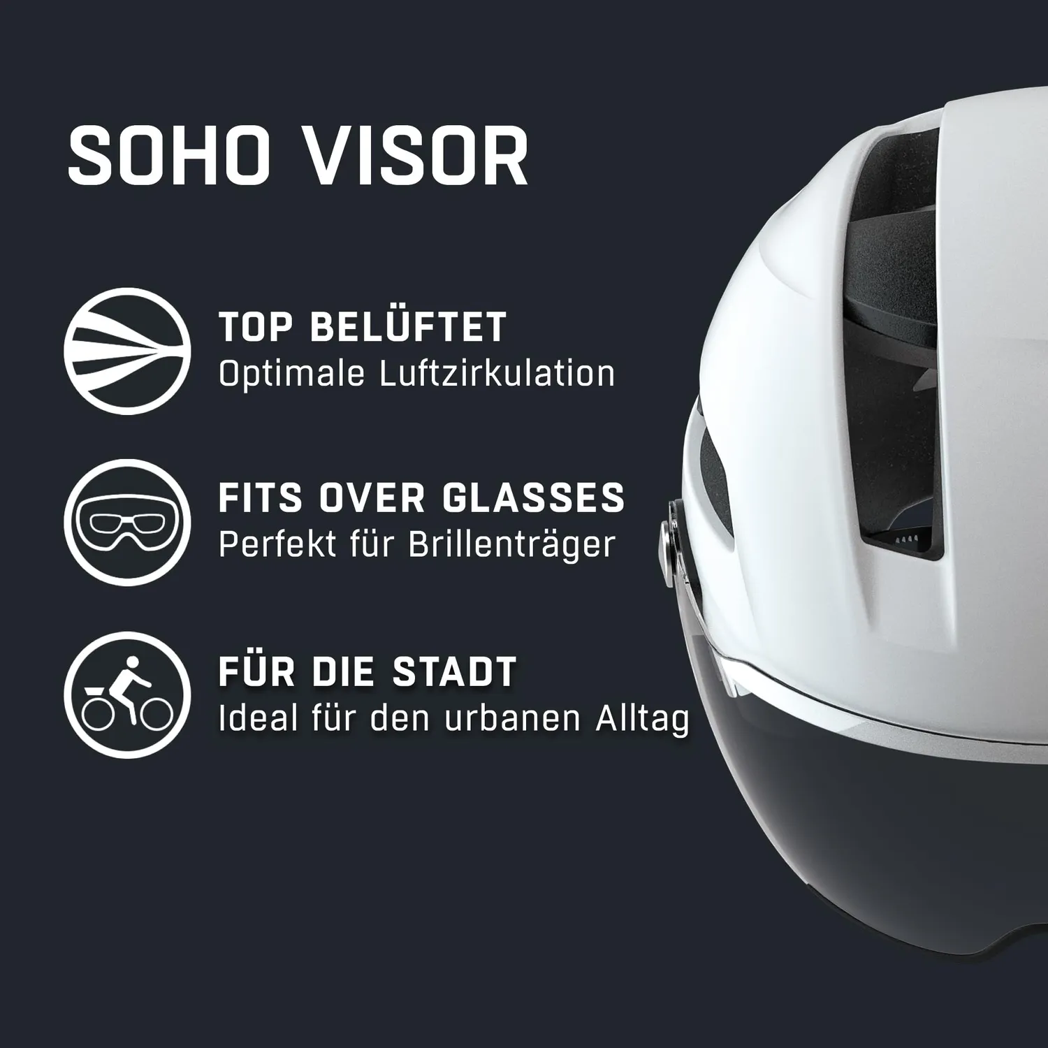 Alpina Soho Visor casco bici città white matt visiera