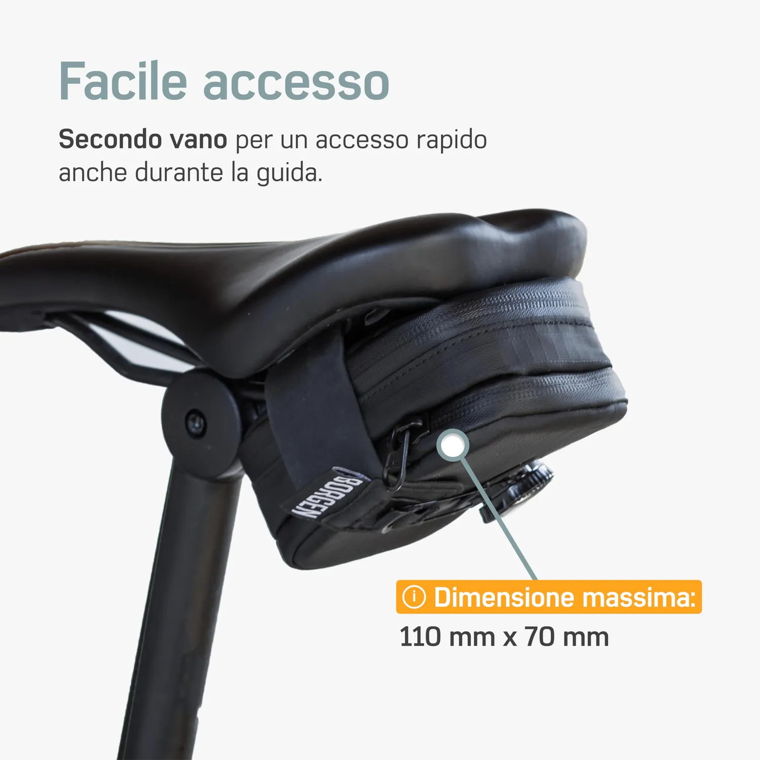 Borgen borsa sottosella bici nera S 120 g idrorepellente