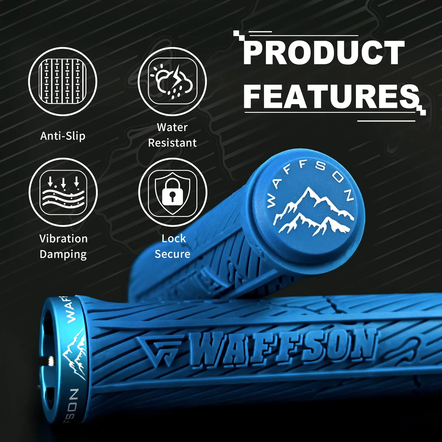 WFS World Map GP02HH manopole lock-on blu gomma