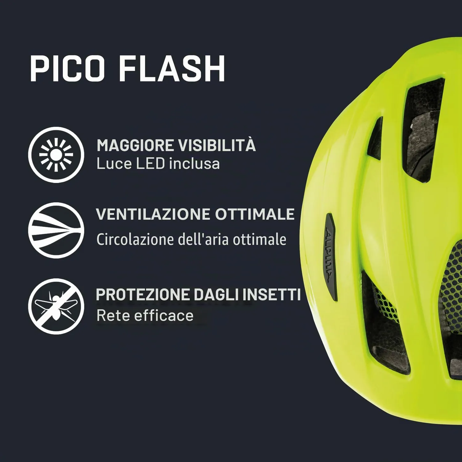 Alpina Pico Flash casco bici bambino visiera