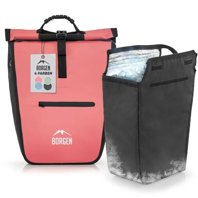 Borgen borsa frigo bici portapacchi rossa 23 L