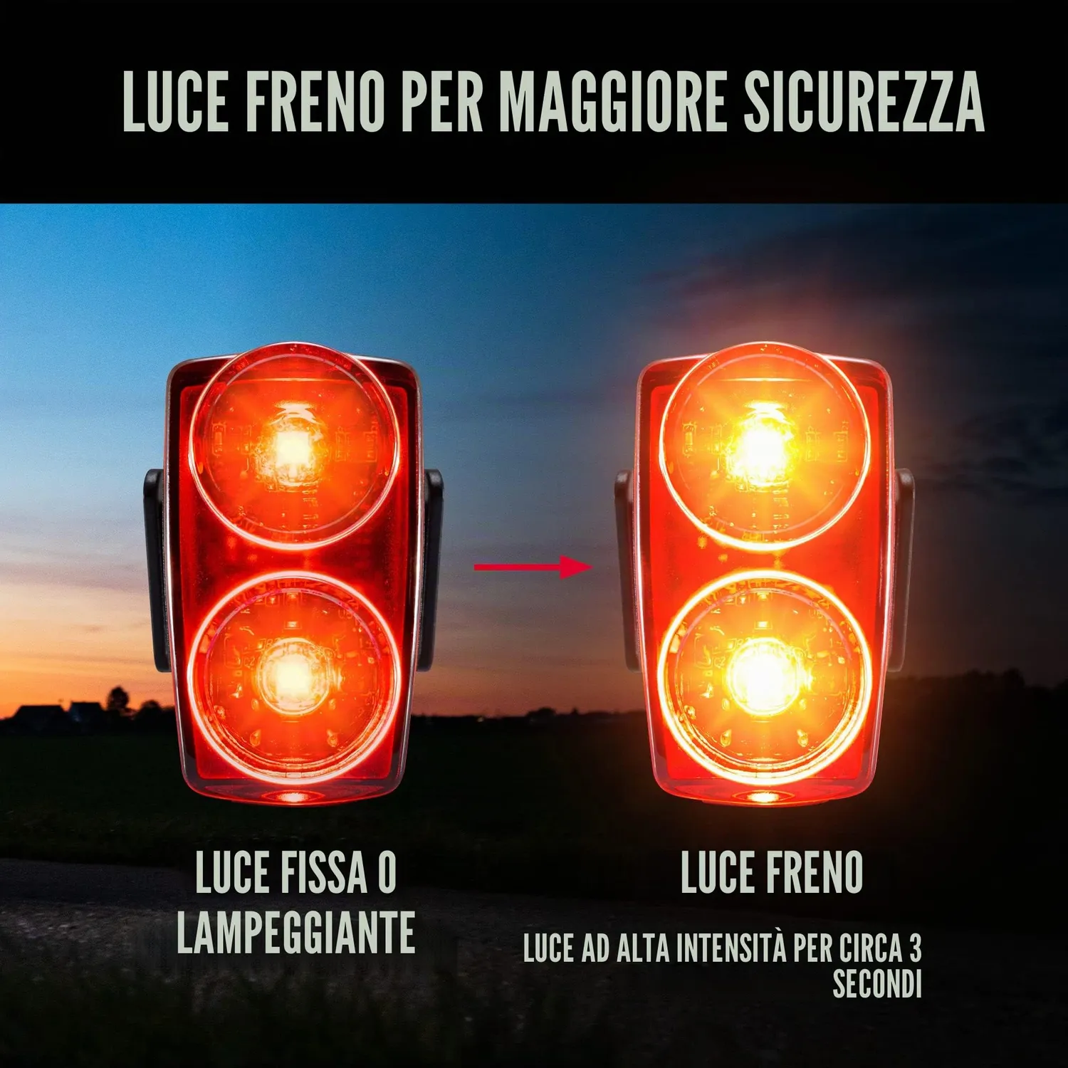 Sigma Buster RL 150 fanale posteriore bici con stop