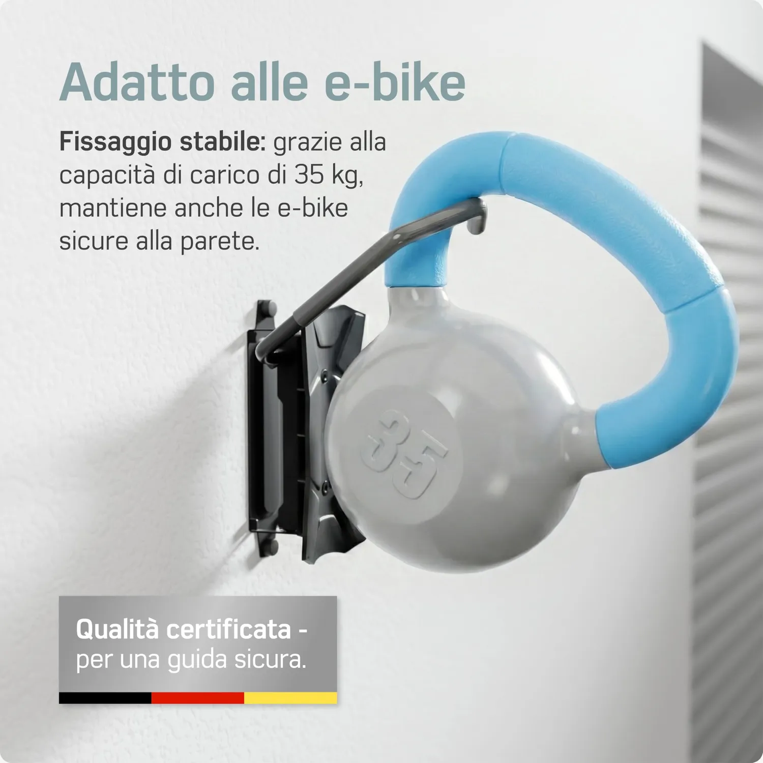 Borgen supporto bici da parete girevole nero 35 kg