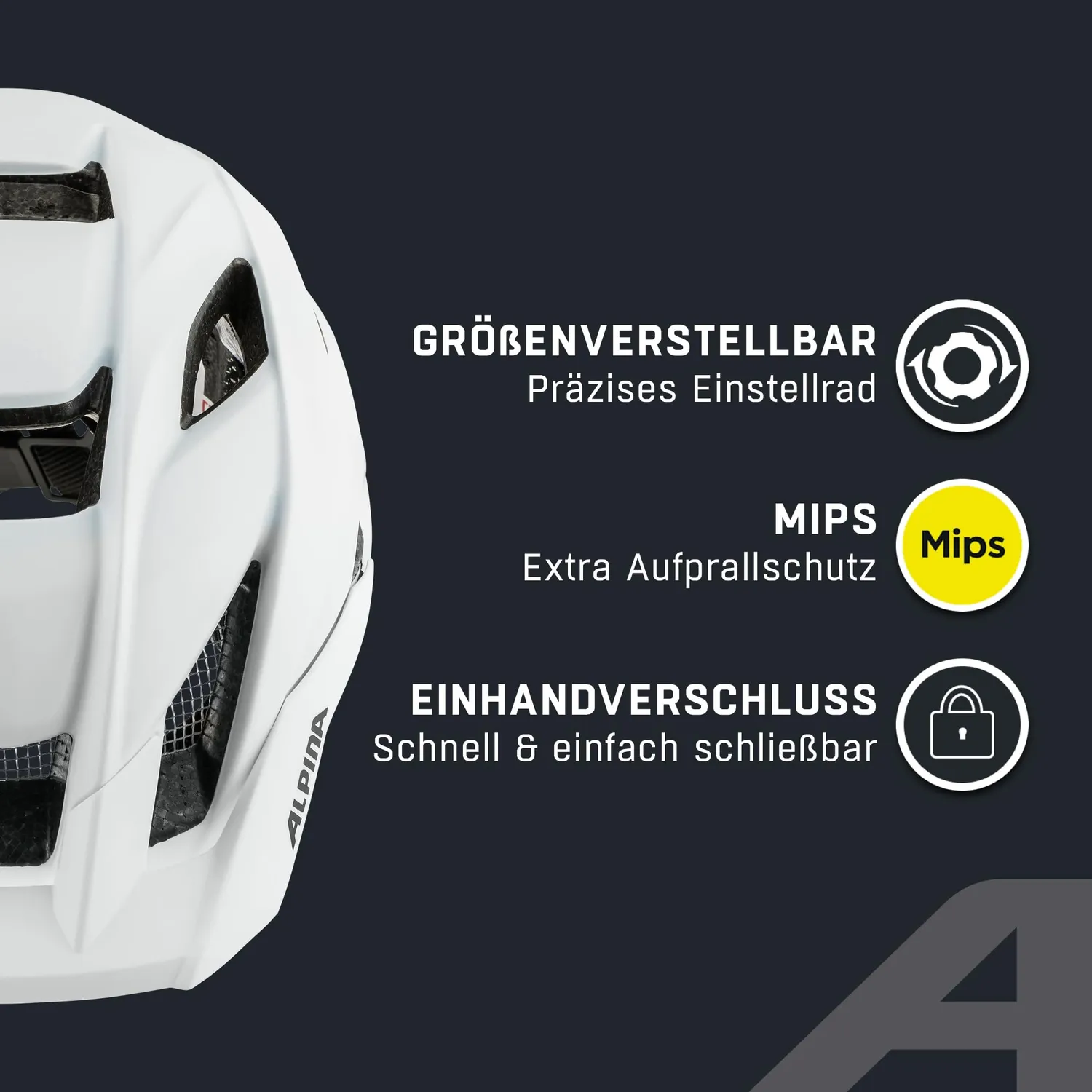 Alpina Stan MIPS casco bici white matt 51-55 cm trail