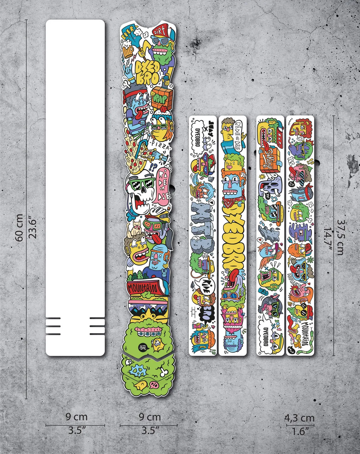 Dyedbro Juay pellicola telaio mtb colorata grafica street opaca