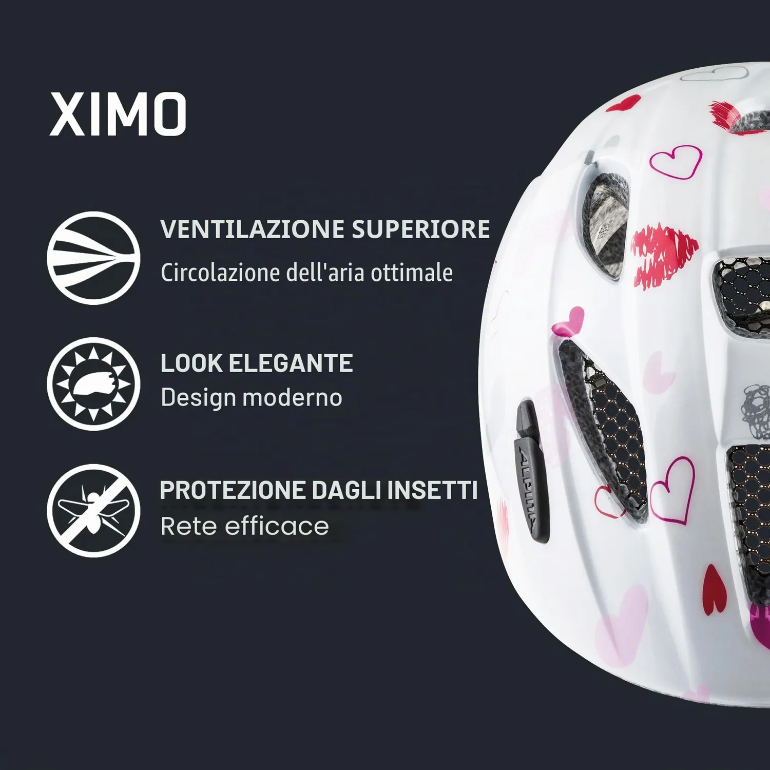 Alpina Ximo Casco Bici Bambino 47-51 cm con Riflettori